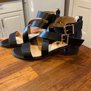 American Eagle Strappy Black Heeled Sandals Size 10